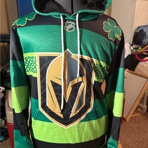 HTF NHL Golden Knights Hoodie with Gold with Shamrock